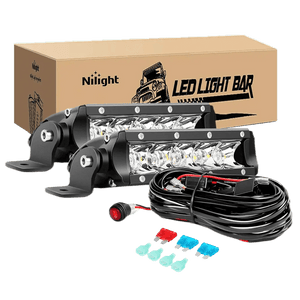 7 Inch 30W Super Slim Spot LED Light Bar Kit (Pair) | 12FT Wire 3Pin Switch