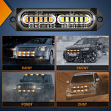 Nilight 8PCS 12LED Amber White Emergency Strobe Lights