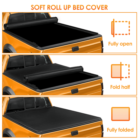 Nilight 4.5ft Soft Roll Up Truck Bed Cover for Ford Maverick 2022 2023 2024 2025