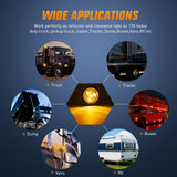 Side Marker Clearance Lights 2 Inch Amber Round Side Marker Light (5 Pcs)