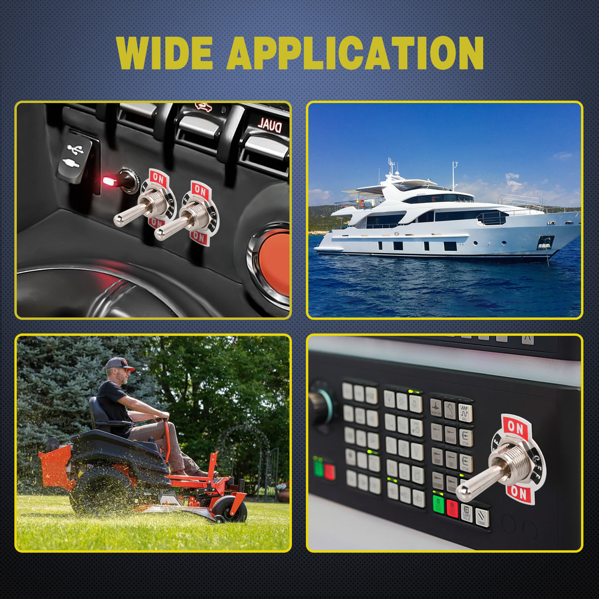 Nilight 4Pin Reverse Polarity Toggle Switch 2PCS 12V Momentary Rocker Switches 30A On Off On DPDT 3 Position Waterproof Boot Cap Jack Motor Control w/14 Gauge Wires