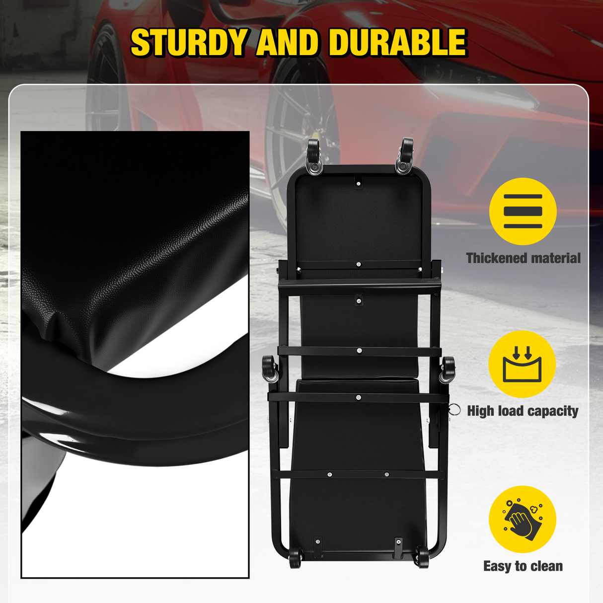 Nilight 36inch Z Creeper - 2-in-1 Folding Rolling Mechanic Seat 36 inches Adjustable Lay-Down or Sit Garage Chair, 330 lbs Capacity, Grey Black