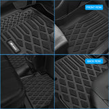 Floor Mats for Chevy Traverse 2009-2017/2008-2017 Buick Enclave / 2007-2010 Saturn Outlook / 2007-2016 GMC Acadia All Weather Custom Fit Heavy Duty Floor Liners