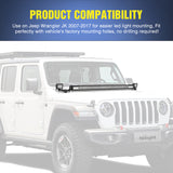 Hood Light Mounting Brackets Compatible with Jeep Wrangler JK 2007-2017, LED Light Bar Hood Mount Bracket, No Drilling Required, 2PCS