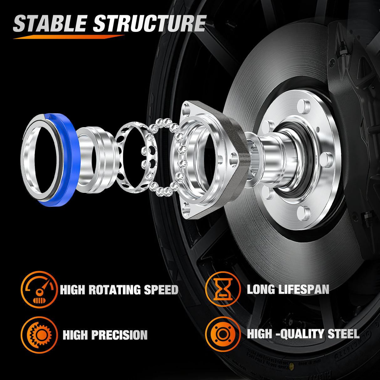 Nilight Front Wheel Hub and Bearing Assembly for Chevy Impala 2000 2002 2003 2004 2005 2006 2007-2011, Buick Lacrosse Allure 2005–2009, Cadillac DTS Eldorado, Buick Century, 5 Lug w/ABS, OEM 513121