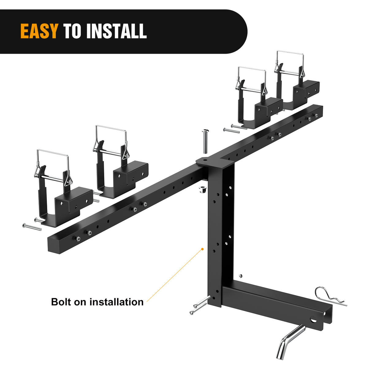Tow Hooks & Truck Tie Downs & Anchors Dual Trash Can Hauler Hitch Adjustable Height Garbage Can Towing Hitch Carrier Double Trash Can Transporter Trailer Hitch for Truck SUV ATV UTV Golf Cart Lawn Tractor with 2 Inch Receiver