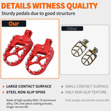 Nilight Motorcycle Foot Pegs Dirt Bike Footpegs Fit for Harley Dyna 1993-2017 Fatboy 1990-2017 Iron 883 2009-2017 Sportster 883 360° Rotating CNC Foot Pegs Heavy Duty Aluminum Alloy Peg Pedal, Red