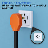 EV Dryer Y Splitter Adapter Cord 30 Amp Male Plug to Two 30Amp Female Receptacle 4 Prong 125V/250V 7500 Watt Pure Copper Conversion Heavy Duty STW 10 AWG Cable 14-30P 14-30R 30M/30F