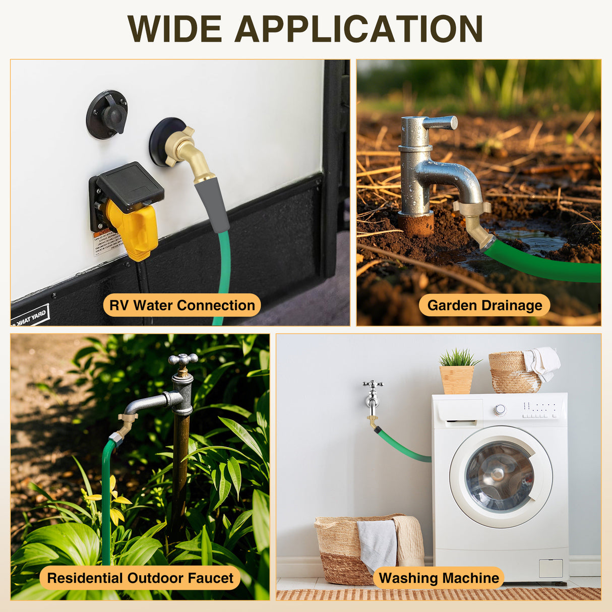 45 Degree Hose Elbow for RV Garden Water Hose Elbow Fitting 3/4Inch Brass 45° Water Hose Connector for RV Camper Trailer Outdoor Garden Hose Systems Faucet Adapter Accessories, 2-Pack