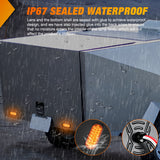 5.5 Inch Aluminum Housing Tail Light 2 PCS 24 LED Amber Left Right Turn Signals Marker Lights Surface Mount IP67 Waterproof for 10-30V RV Camper Trailer Truck Bus Boat