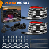 Nilight 2PCS 70 Inch Emergency Strobe Lights Strip 1125 LED Running Board Marker Light Red Blue Flexible Side Flashing Warning Caution Safety Waterproof for Truck Construction Vehicles Pickup