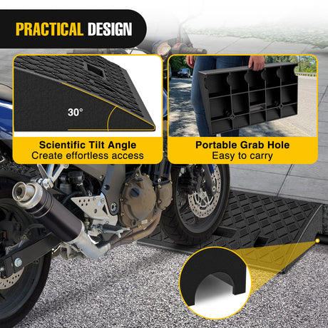 Nilight Plastic Curb Ramps, 4.2Inch Rise Portable Lightweight Heavy Duty Threshold Ramp for Driveway Lawn Mower Scooter Bike Motorcycle Wheelchair, 2 Pack
