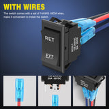 Nilight RET EXT Reverse Polarity Toggle Switches 2PCS On Off On DPDT 3 Position 12VDC Motor Control Power Jack Leveling Momentary DPDT 4Pin 20A Switch w/Jumper Wire for Tongue