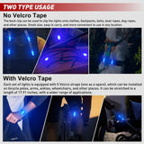 LED Safety Light 4PCS Blue Marine Navigation Bike Tail Lights Three Modes Waterproof Reflective Gear Clip On Flash Strobe Indicator Lamp for Night Boating Fishing