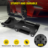 Creeper Seat 40 Inch Mechanic Plastic Creeper -40 Inches Blow-Molded Rolling Garage Cart with Padded Headrest, Dual Tool Trays and 6 Casters, Black