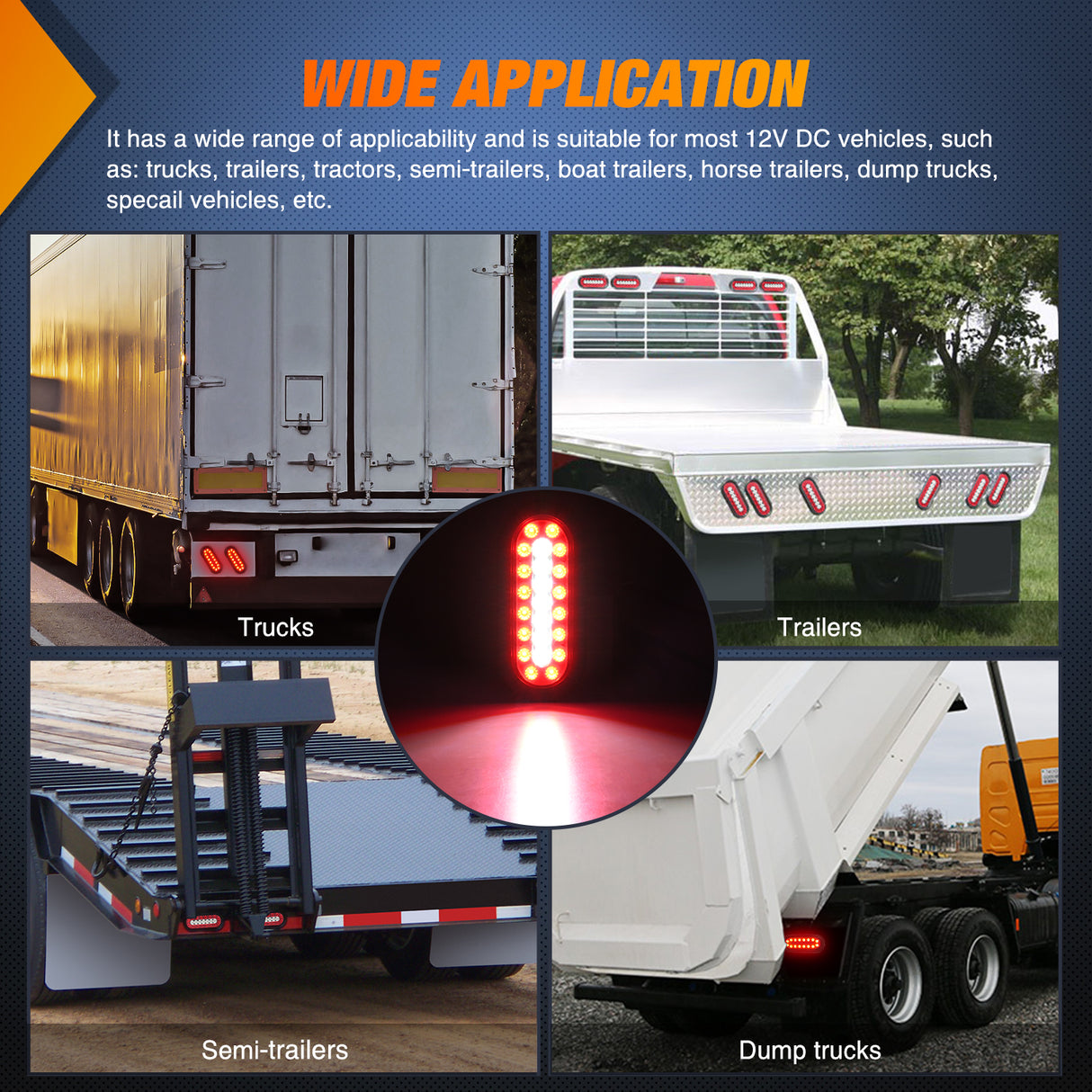 Nilight 2PCS 6Inch Oval LED Trailer Tail Lights Red White 23LEDs w/Flush Surface Mount Grommets IP67 Waterproof Stop Brake Running Reverse Backup Light for Trucks RV