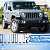 Grill Inserts fit for Jeep Wrangler Front Grille Inserts Headlight Cover Set for JL JLU Unlimited Sport SportS 2018 2019 2020 2021 2022 2023 Grille Bezels Trim Exterior