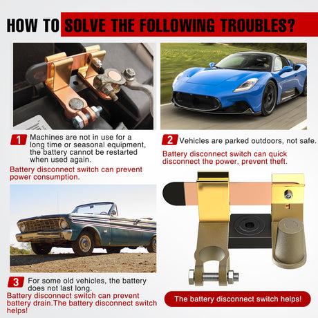 Nilight Top Post Knife Blade Master Switch 12V 24V 250A Battery Negative Disconnect Shut Off Kill Power Isolator for Car Truck Marine RV Vehicle and Electrical Equipment