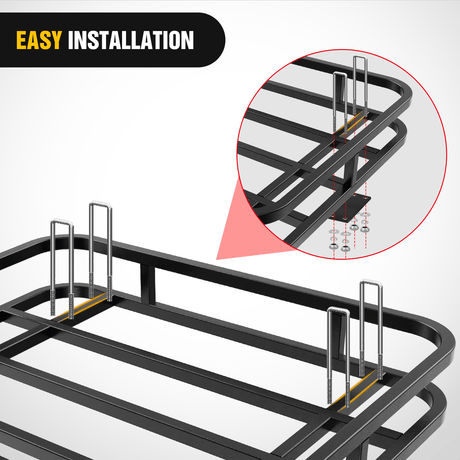 32¡Á26¡Á4 Inch RV Bumper Mounted Cargo Rack Carrier with Net Fits 4-inch or 4-1/2-inch Bumpers Nilight