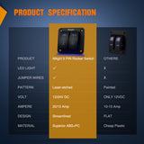 Nilight 90423B 2Gang Aluminum Laser LED Light Bar Rocker 12/24V 5Pin ON/Off Pre-Wired LED POD Lights Toggle Switch Panel with Blue LED for Marine Boat Car ATV UTV