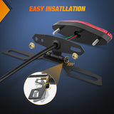 Nilight Motorcycle Tail Lights LED Brake Running Light with License Plate Bracket Dirt Bike Rear Lighting Compatible with Honda Yamaha Kawasaki Suzuki Chopper Turing Cruiser, Red