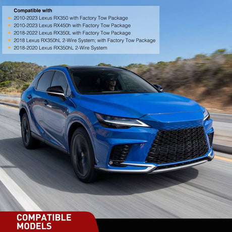 Wiring Harness Kit 4 Pin Trailer Wiring Harness Kit 56083 Custom for 2010 2011 2012 2013 2014 2015 2016 2017 2018 2019 2020 2021 2022 2023 RX350 RX450h RX350L RX350hL