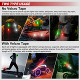 LED Safety Light 4PCS Red Green White Marine Navigation Bike Tail Lights Three Modes Waterproof Reflective Gear Clip On Flash Strobe Indicator Lamp for Night Boating Fishing Cycling Jogging