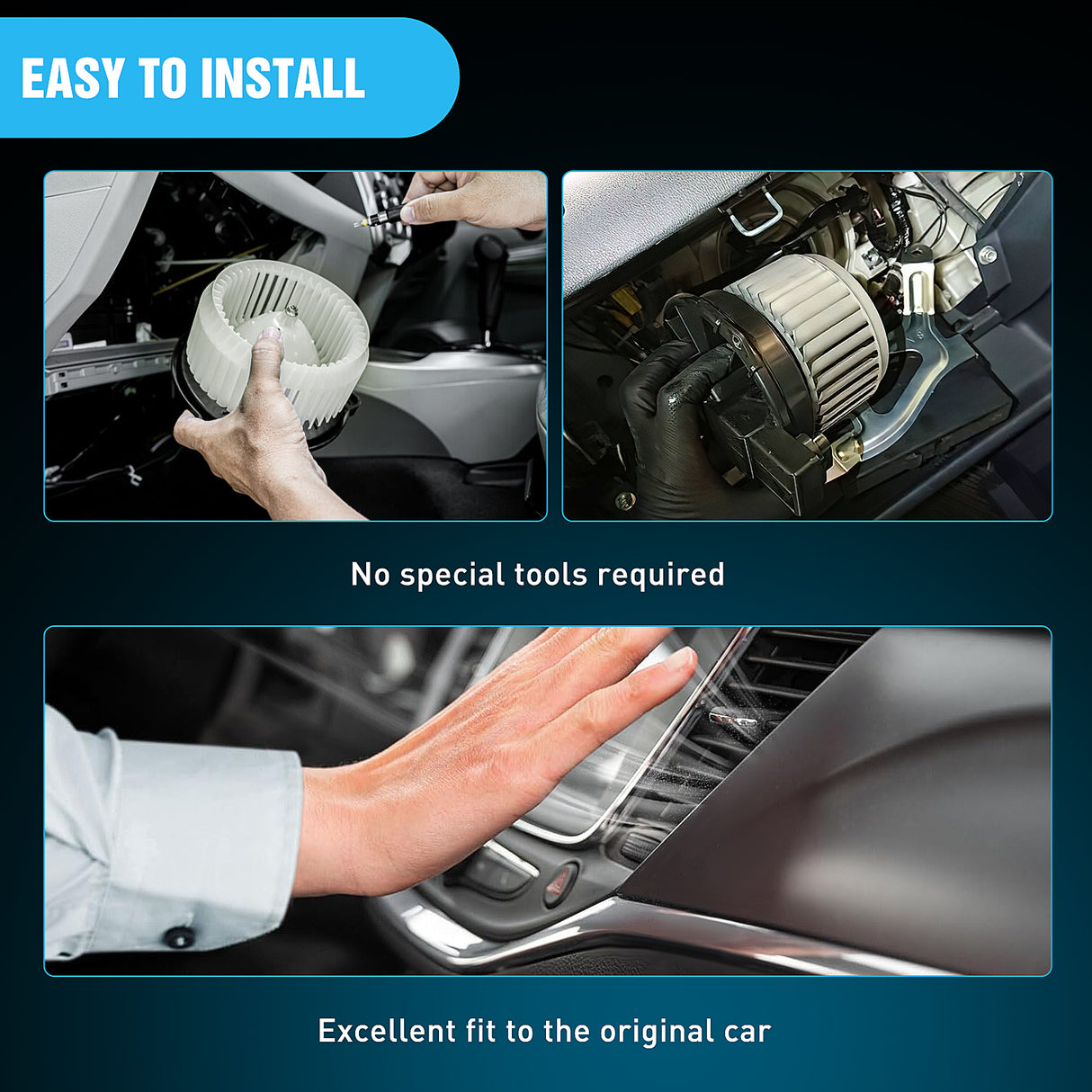 Nilight HVAC Heater Blower Motor Fan Fit for Honda FIT 2009 2010 2011 2012 2013 2014, AC Heated Fan Blower Motor Replaces 700247 615-50209 79310TF0G01 79310-TF0-G01