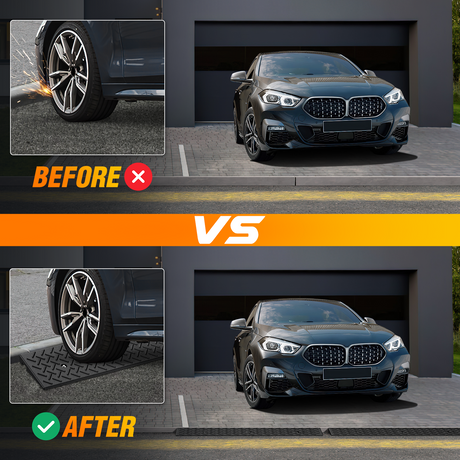 Nilight 1.6Inch Rise Curb Ramps, Heavy Duty Rubber Driveway Threshold Shed Ramp for Sidewalk Cars Lawn Mower Wheelchairs Motorcycles, 3300lbs Load Capacity