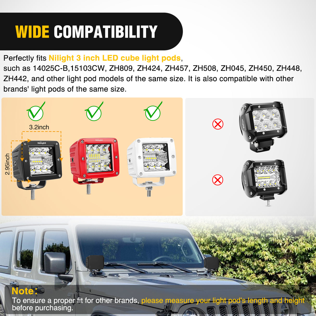 light cover 2Pcs 3 inch Cube Light Pod Cover
