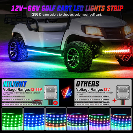Nilight 4Pcs Golf Cart Underglow Light Kit for EZGO Yamaha Club Car