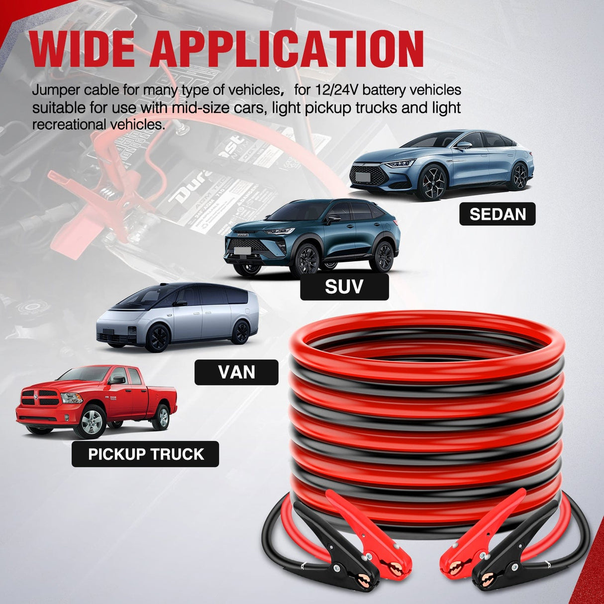 Wiring Harness Kit 4 Gauge 25FT Heavy Duty Jumper Cable