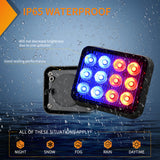 Nilight 12LED Magnetic Wireless Trailer Lights 2PCS Rechargeable Portable Hazard Beacon Warning Light Red and Blue Emergency Strobe Light for Trucks Trailers Vehicles Cars Bus Surface Mount