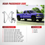 2001 2002 2003 2004 2005 2006 Chevrolet Avalanche Silverado Suburban GMC Sierra Yukon XL 1500 2500 3500 Rear Passenger Side Power Window Regulator