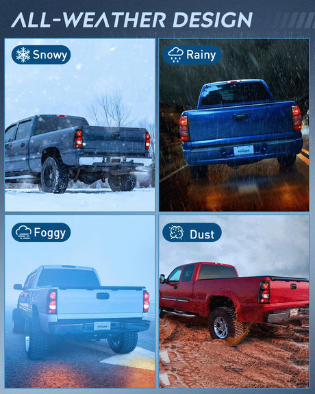 Nilight Headlight and Taillight Assembly Combo Compatible with 1999 2000 2001 2002 Chevy Silverado 1500 2500 1500HD 2500HD 3500 OE Style Chrome Housing Amber Reflector Smoke