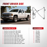 2001 2002 2003 2004 2005 2006 Chevrolet Avalanche Silverado Suburban GMC Sierra Yukon XL 1500 2500 3500 Front Driver Side Power Window Regulator