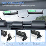 Nilight 24LED Emergency Strobe Traffic Advisor Light Bar 2 in 1 Green White Dash Warning Safety Flashing Lights Front/Rear Windshield Construction Lights for Trucks Cars Plow Police Vehicles