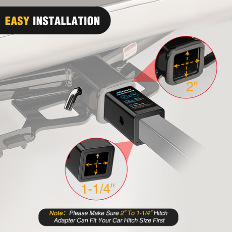Nilight Trailer Hitch Receiver Adapter Reducer Sleeve 2 to 1-1/4 Inch with 5/8Inch Hitch Pin and Clip Hitches Towing Accessories for Tractor Bucket RV UTV Truck Bike Rack Cargo Carriers Carbon Steel