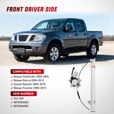 Front Passenger Window Regulator with Motor, Compatible with Nissan Frontier 2005 2006 2007 2008 2009 2010 2011 2012 2013 2014 2015, Power Window Lift Motor Assembly, 741-349
