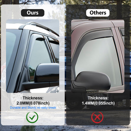 Rain Guards Vent Window Visors for Volkswagen (VW) Tiguan 2018 2019 2020 2021 2022 2023 2024（5-Seat Only）, in-Channel Rain Guards, Original Window Deflectors-4PCS