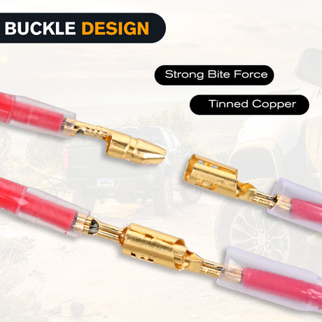 Nilight 400PCS 3.9mm Bullet Connectors Male and Female Brass Wire Terminals Connector with Insulation Cover for 22-16AWG Electrical Wiring Motorcycle Motorbike Car Truck Boats