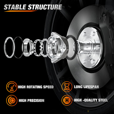 Nilight Wheel Bearing and Hubs Assembly Set for Chevy GMC Silverado Suburban Sierra Yukon XL 1500 Tahoe Avalanche Cadillac Escalade ESV EXT 2007 2008 2009 2010 2011 2012 2013 with 6-Lug, OEM 515096