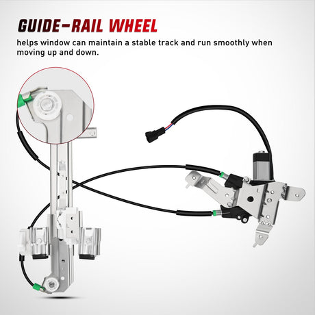 Nilight Power Window Regulator with Motor Rear Driver Side,Compatible with Cadillac Escalade/Chevy Tahoe/GMC Yukon 2002 2003 2004 2005 2006,Rear Left,748-228