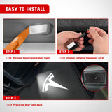 Nilight Door Projector Puddle Lights Compatible with Tesla Model 3/Y/S/X, Welcome Courtesy Step Door Interior Lamps Super Bright, 4-Pack