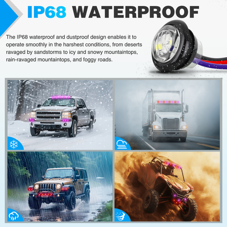 Nilight 3/4Inch Dual Color Marker Light 10PCS Red to Purple Brake Auxiliary Side Marker Clearance Indicator Bullet Lights 3 Plug IP68 Waterproof for Trailer Truck Pickup Camper RV ATV UTV Van Bus