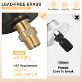 Nilight RV City Water Inlet with Check Valve 1/2Inch NPT Male to 3/4Inch GHT Female Brass City Water Fill Inlet Flange Connection Fittings for RV Camper Trailer Marine Hose Water Inlet Connector Replacement