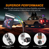 RGB Whip Light 1PC 4FT Lighted Antenna Whips with Remote & App Control DIY Chasing Patterns Brake Reverse Lights for ATV UTV Polaris RZR Can-am Dune Buggy Pickup Trucks Jeep