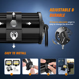 Nilight 4Inch Off-Road LED Light Bar, 2PCS 60W 3 Lighting Modes (White/Amber/White&amp;Amber) Driving Fog Light Spot Flood Lights with 18AWG Wiring Harness for Truck Car ATV SUV Jeep Boat