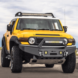 2007-2014 Toyota FJ Cruiser Front Bumper Winch Plate Offroad 120W Light Bar 18W LED Light Pods 2 D-Rings