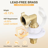 RV City Water Inlet with Check Valve & 90 Degree Hose Elbow 1/2Inch NPT Male to 3/4Inch GHT Female City Water Fill Inlet Flange Connection Fittings Connector Replacement for RV Camper Trailer Marine